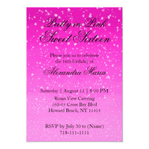 Pretty In Pink Sweet 16 Invitations 8