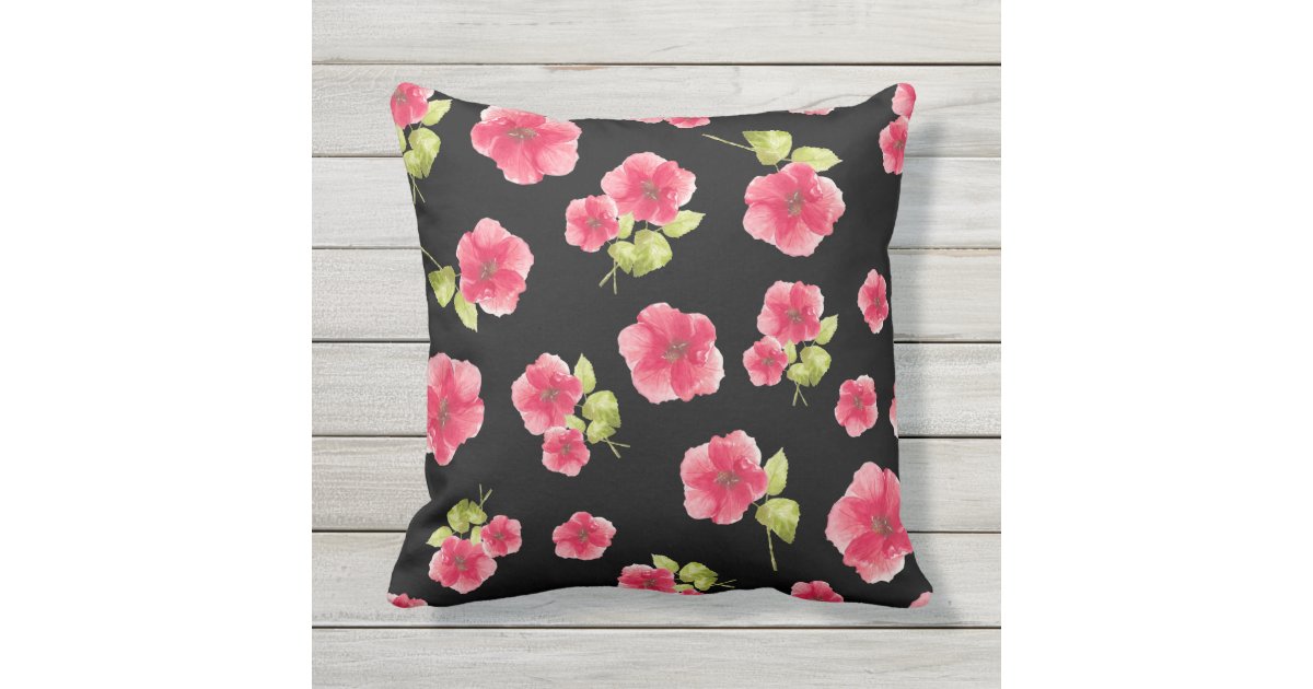 pink and black outdoor pillows