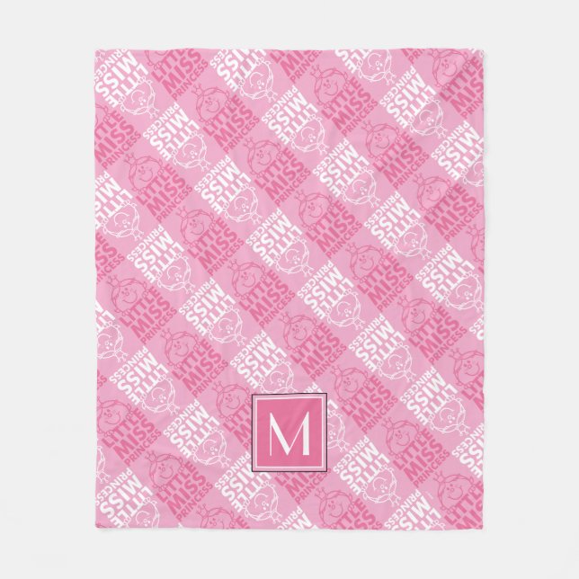 Pretty In Pink Pattern | Monogram Fleece Blanket (Front)