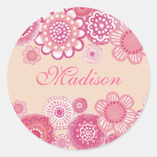 Pretty in Pink  Peach Painted Girls Name Label