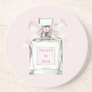 Pretty in Pink Perfume Bottle Bow Coaster