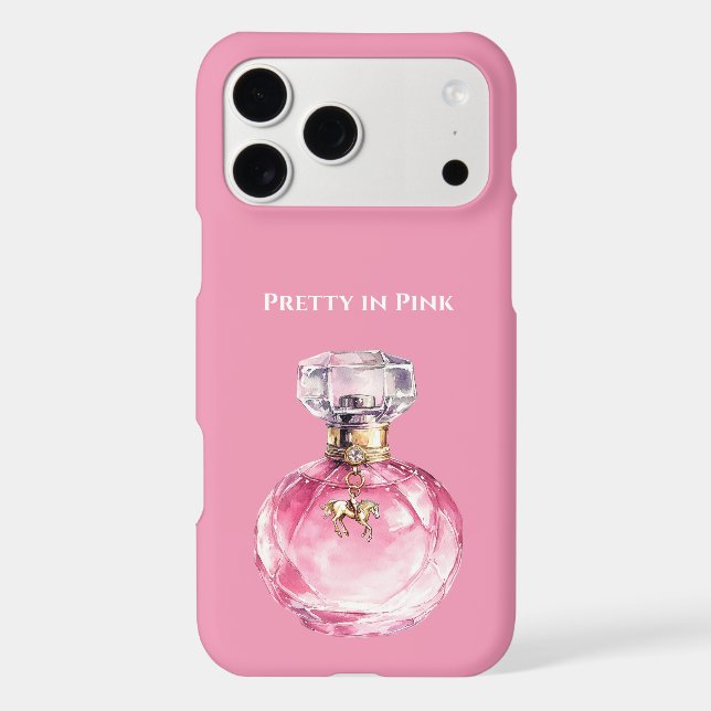 Pretty in Pink Perfume Bottle Horse Charm iPhone Case (Back)