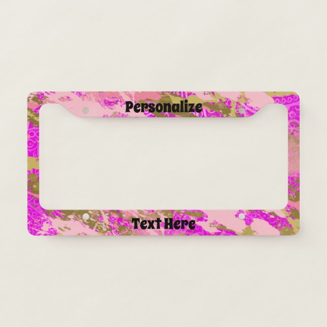 Pretty in Pink Personalize License Plate Frame (Front)