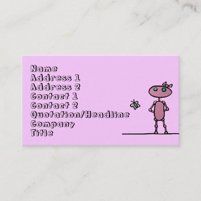 Pretty in Pink Personalized Business Cards (Front)