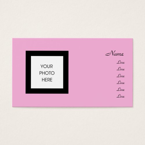 Pretty in Pink Photo Frame Business Card