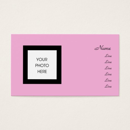 Customizable Pretty in Pink Photo Frame Business Card