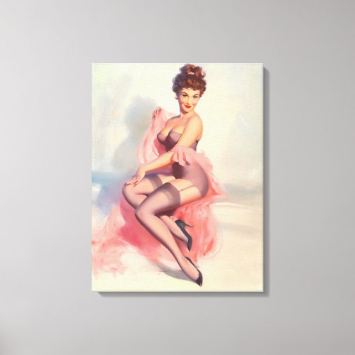 Pretty in Pink Pin Up Art Canvas Print