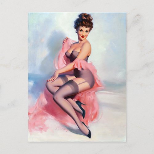 Pretty in Pink Pin Up Postcard