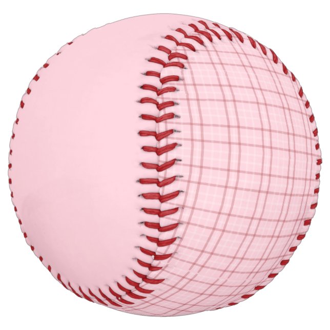 Pretty in Pink Plaid Softball (Angled)