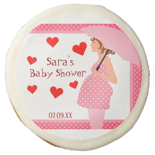 Pretty in Pink Polka Dot Baby Shower Sugar Cookie