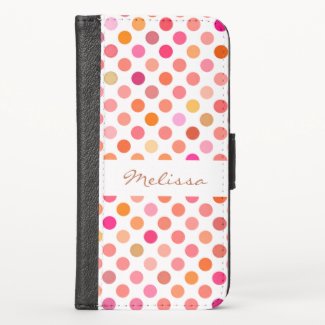 Pretty in Pink Polka Dot Wallet iPhone X Case