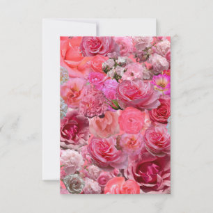 Pretty in Pink Rose Collage Note Card