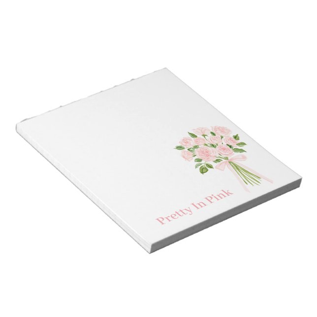 Pretty In Pink Roses Notepad (Angled)
