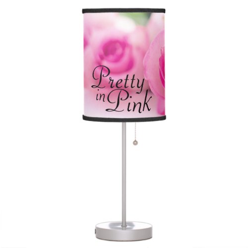Pretty in Pink Roses Table Lamp