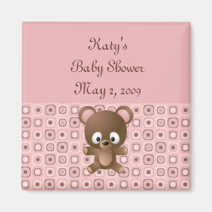 Pretty in Pink Shower Favor Magnet - Customized
