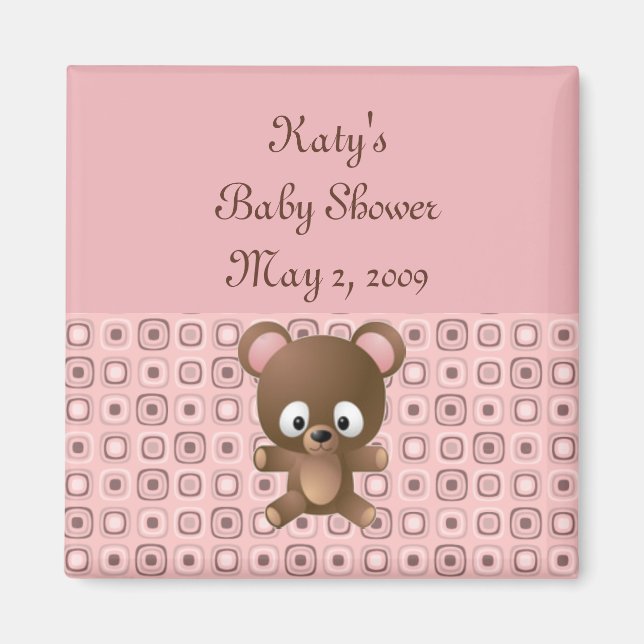 Pretty in Pink Shower Favor Magnet - Customized (Front)