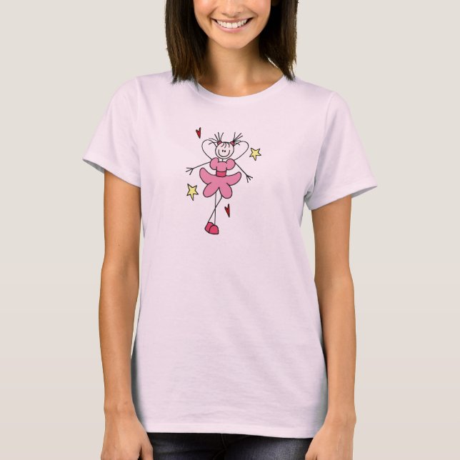 Pretty In Pink Stick Figure Angel Shirt (Front)