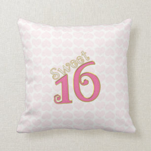 Pretty in Pink Sweet 16 Throw Pillow