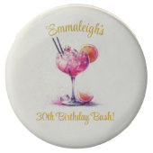 Pretty in Pink Themed Cocktail Birthday Chocolate Covered Oreo (Front)
