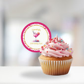 Pretty in Pink Themed Cocktail Birthday Edible Frosting Rounds