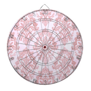 Pretty in Pink Victorian Damask Watercolor Pattern Dart Board