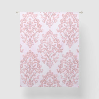 Pretty in Pink Victorian Damask Watercolor Pattern Sheer Curtains
