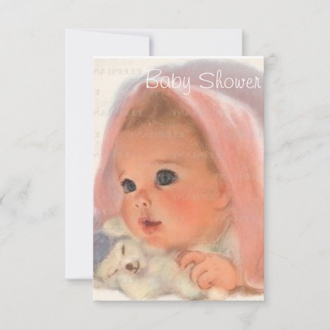 Pretty in Pink Vintage Baby Shower Invitation (Front)