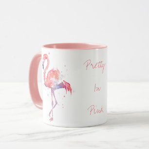 Pretty In Pink Water Color Flamingo Mug