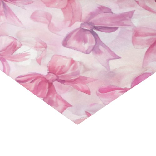 Pretty In Pink Watercolor Bows Tissue Paper