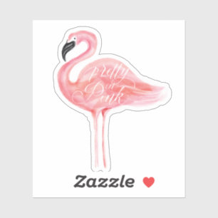 Pretty In Pink Watercolor Flamingo Illustration Sticker