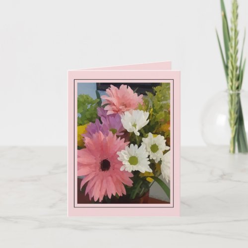 Pretty in Pink Watercolor Floral Thank You Card