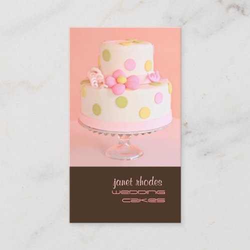 Pretty in Pink wedding cake Business Card Template