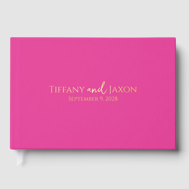 Pretty in Pink Wedding With Real Foil Guest Book (Front)