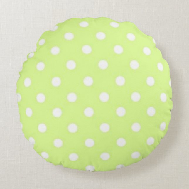 Pretty In Polka Dots Collection Round Pillow (Front)