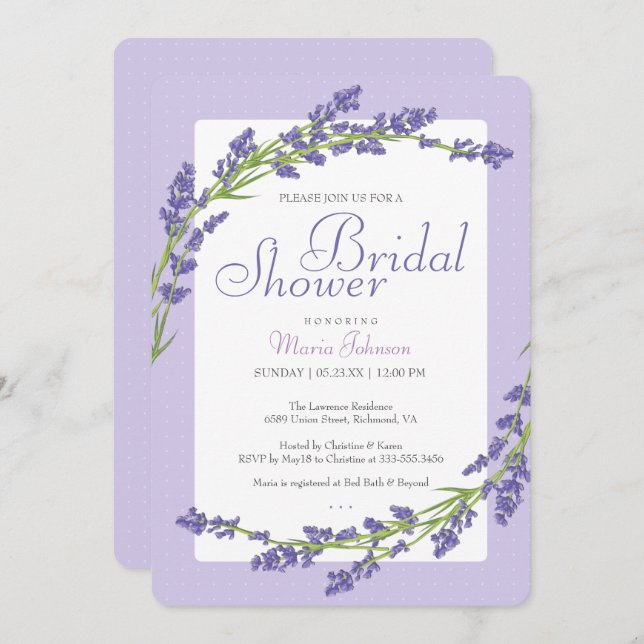 Pretty in Purple | Bridal Shower Invitation (Front/Back)