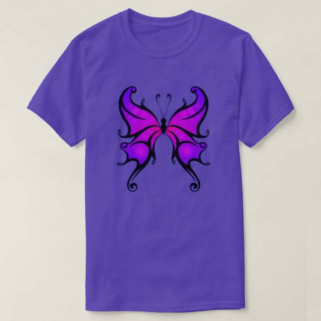 Pretty In Purple Butterfly Comfortable Cotton T-Sh T-Shirt (Design Front)