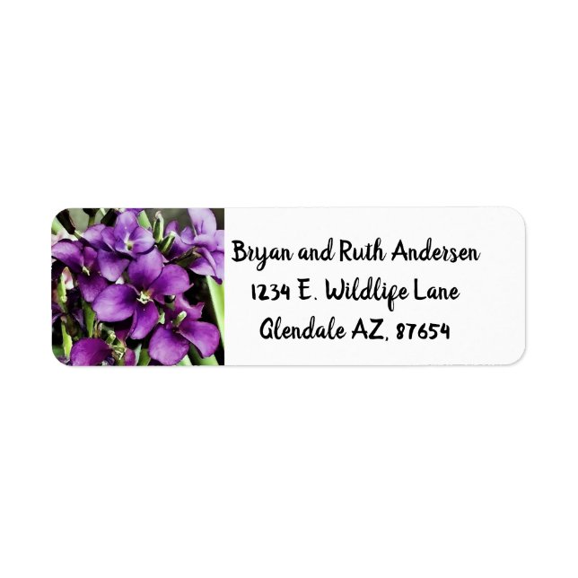 Pretty in Purple flower  Label (Front)