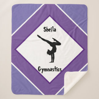 Pretty in Purple Gymnastics Personalized   Sherpa Blanket