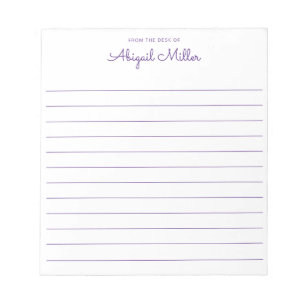 Pretty in Purple Lined Personalized Notepad