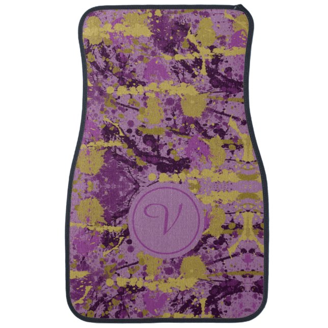 Pretty in Purple Monogram Car Floor Mat (Front)