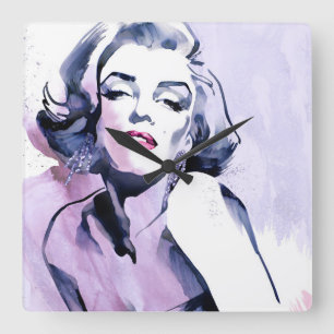 Pretty in Purple Square Wall Clock