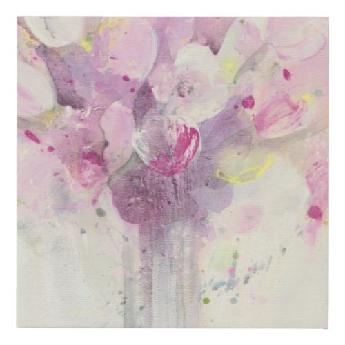 Pretty in Spring  Soft Pink Bouquet Faux Canvas Print