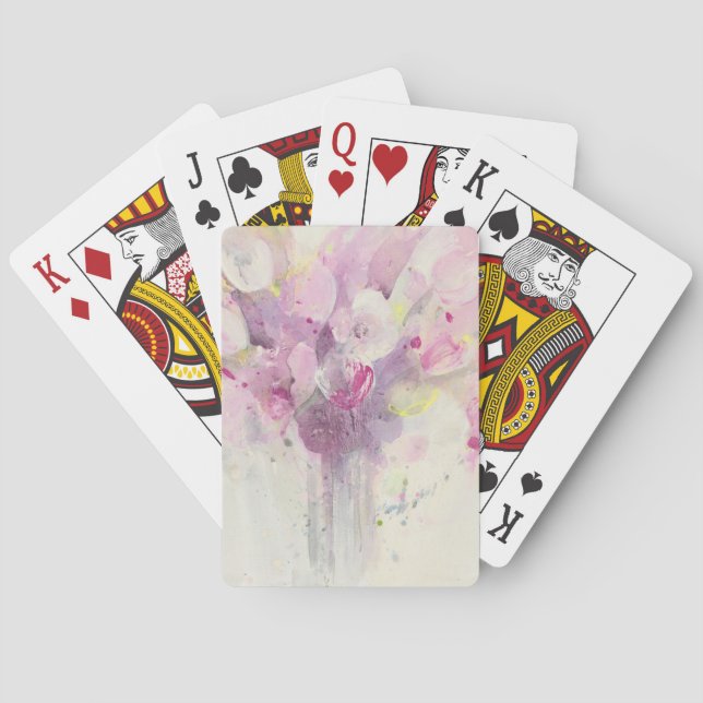 Pretty in Spring | Soft Pink Bouquet Poker Cards (Back)