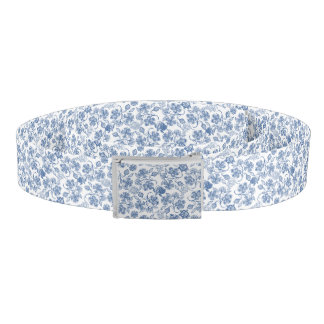 Pretty Indigo Blue Ethnic Floral Print Belt