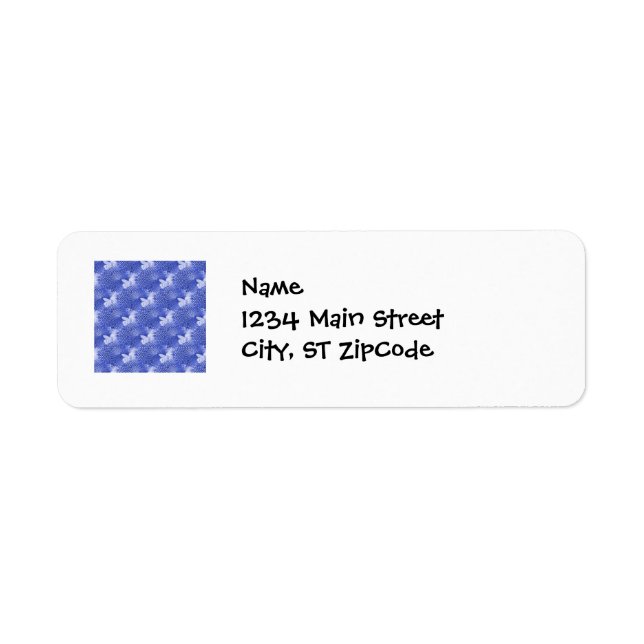 Pretty Indigo Flower Texture Collage Label (Front)