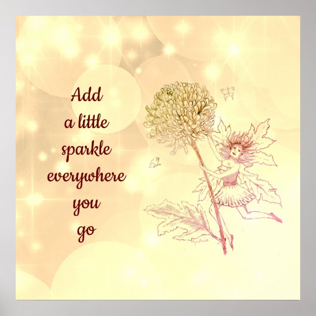 Pretty Inspirational quote Flower Fairy Poster (Front)