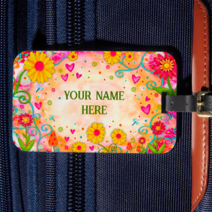 Pretty Inspirivity Fun Floral Customized Luggage Tag
