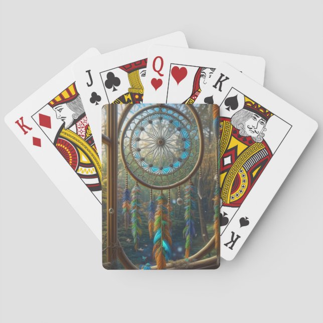 Pretty Intricate Suncatcher Dreamcatcher Art Poker Cards (Back)