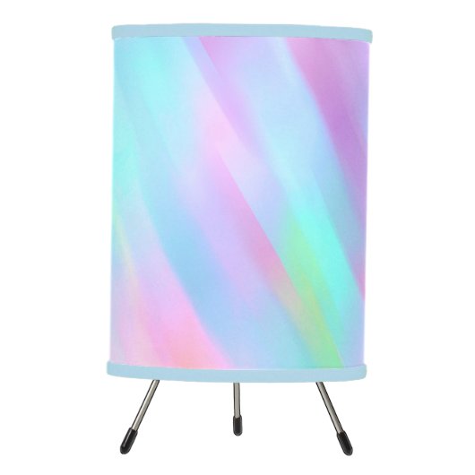 Pretty Iridescent Effect Pastels Pattern Tripod Lamp (Front)