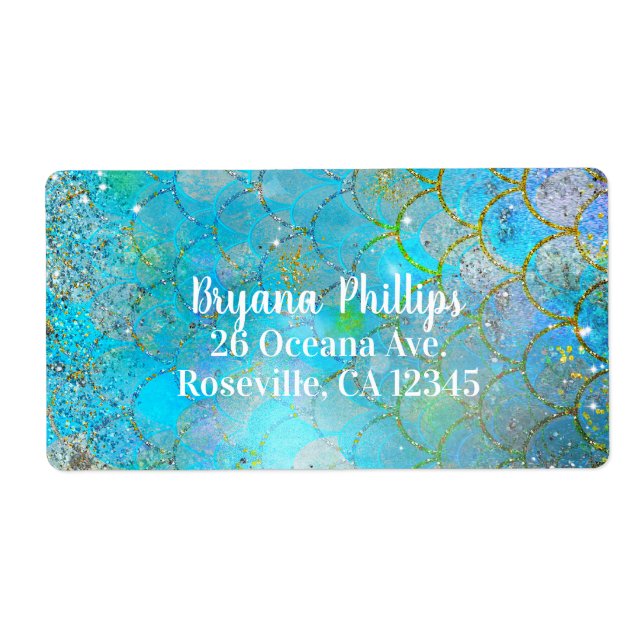 Pretty Iridescent Pearl Shimmer Mermaid Scales  Label (Front)